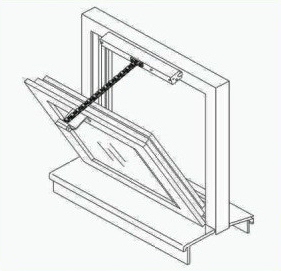 motorized window opener for hopper window